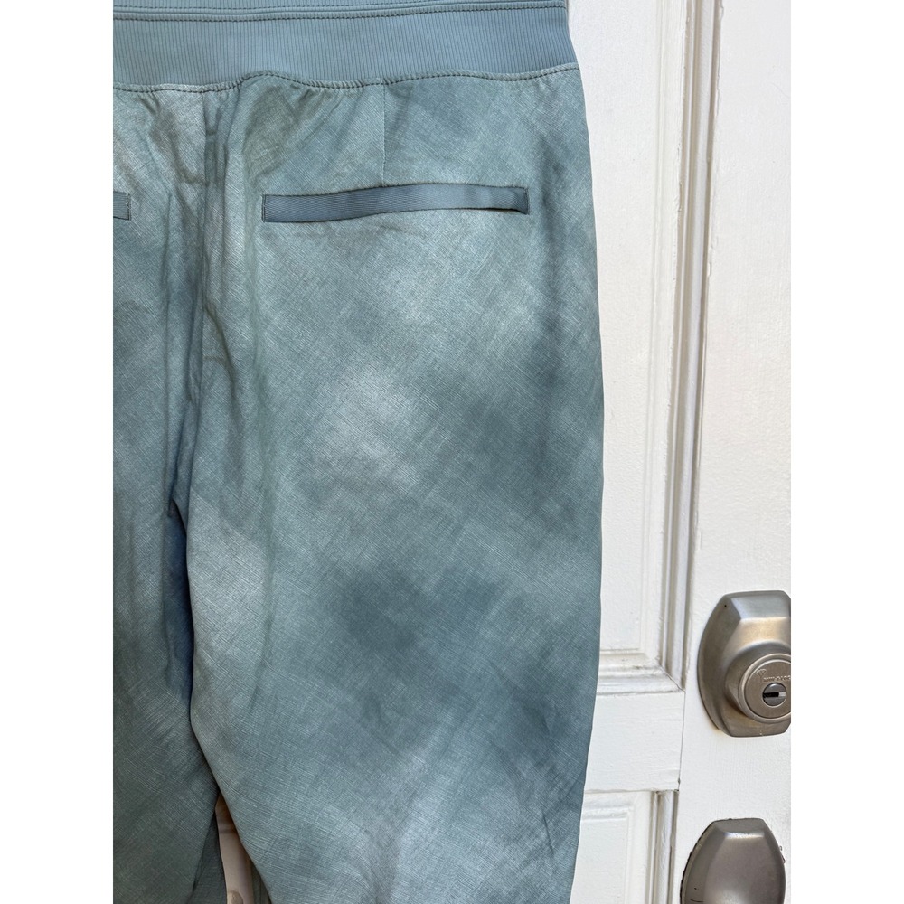 Athleta Nolita Slim Tapered Printed Crop Pants Blue Green Pattern Size 8 - Picture 5 of 7
